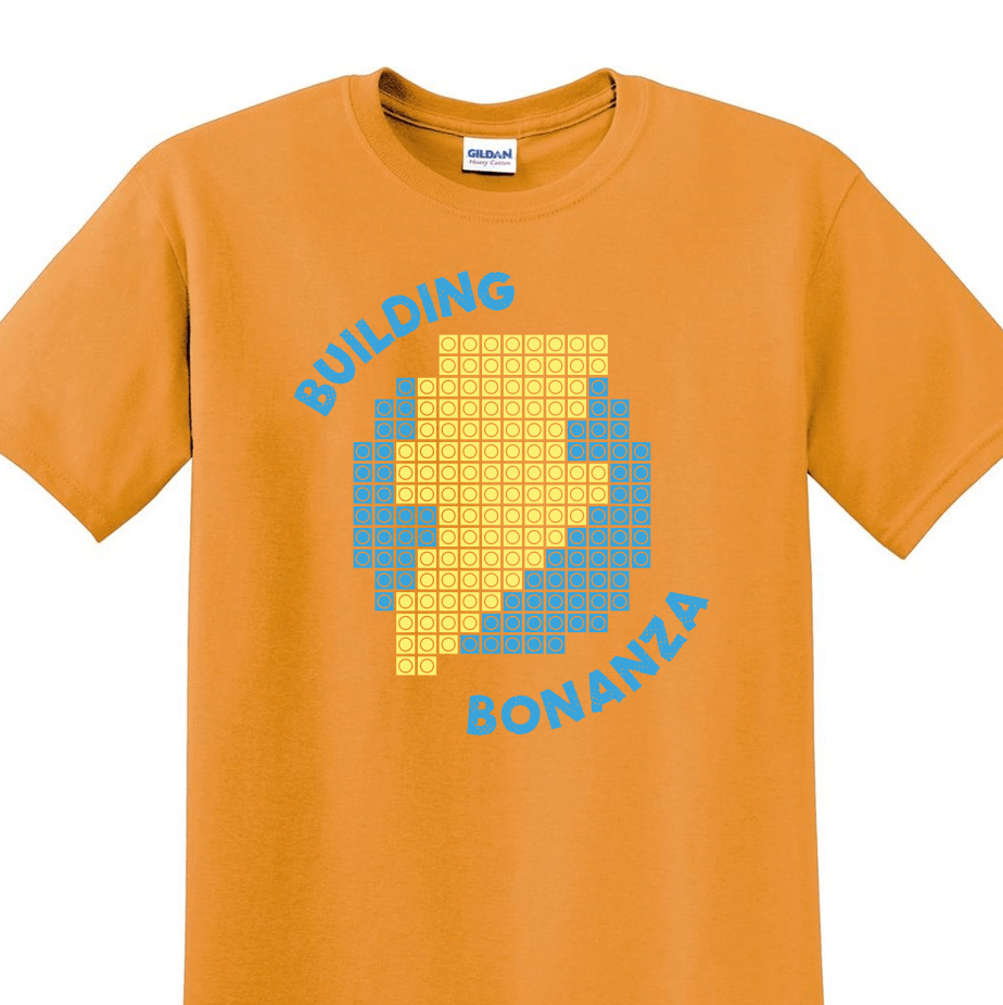 Early registrations will earn a free t-shirt and water bottle for our STEM & Creativity Summer Camps. This image shows the orange student t-shirt.